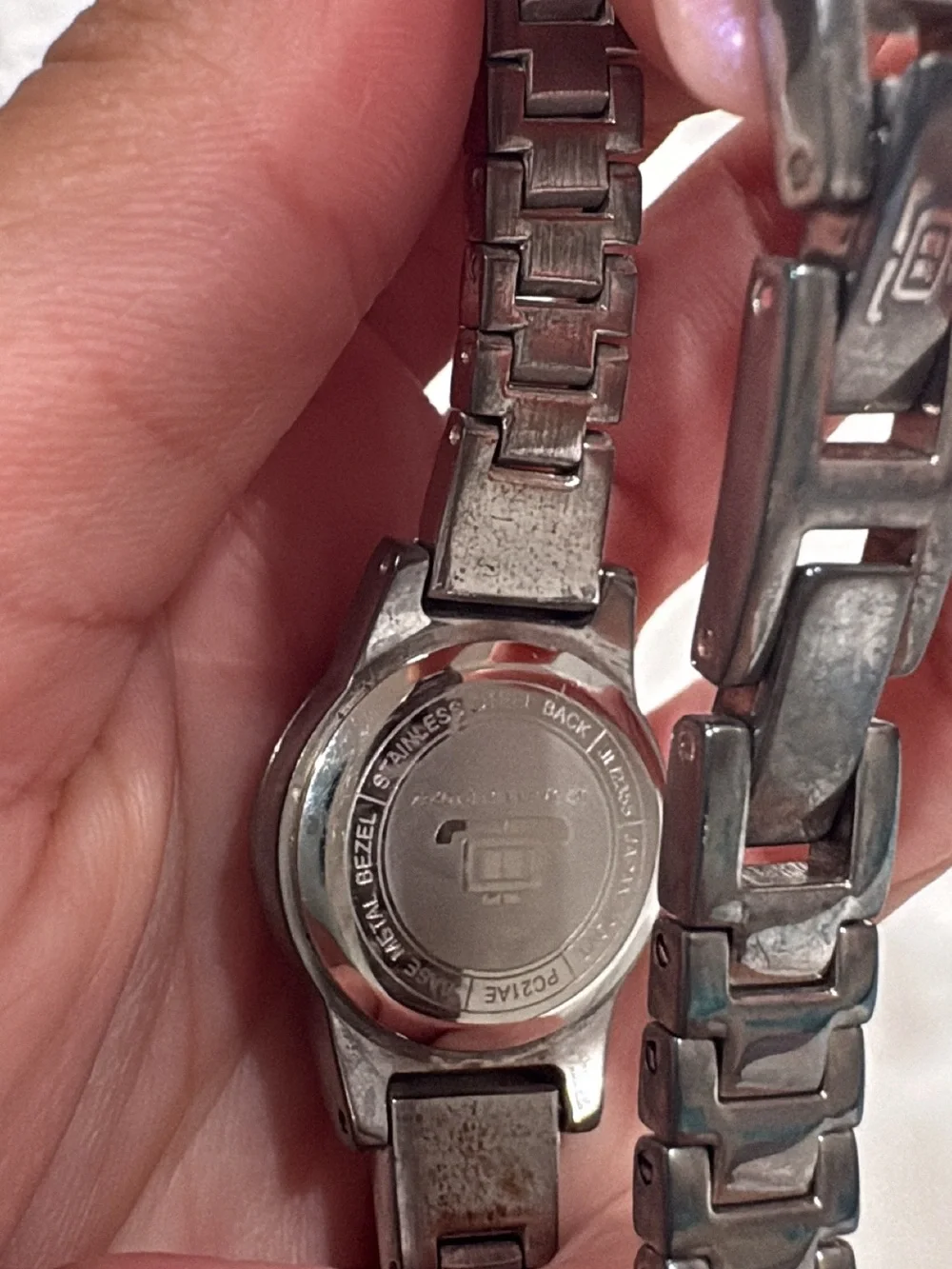 Jennifer Lopez Silver-Tone Crystal Bracelet Watch